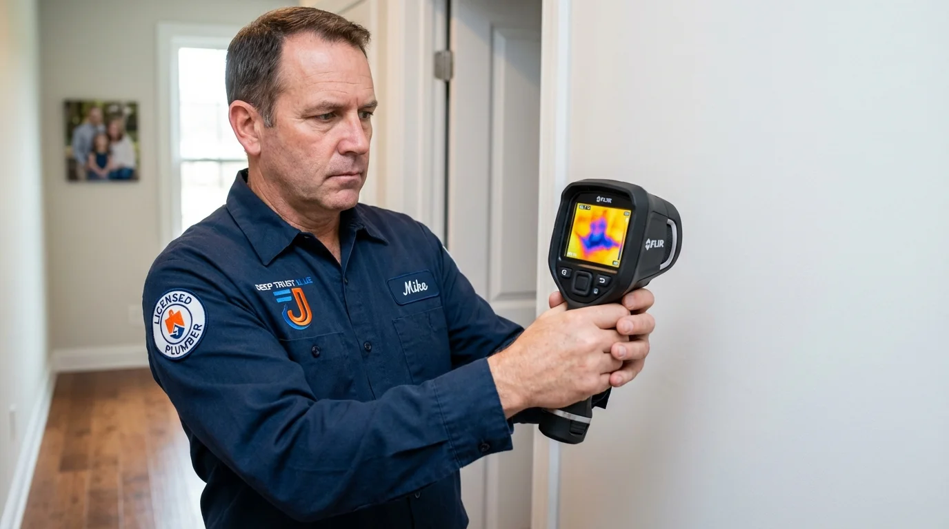 Thermal imaging leak detection by Johns Plumbing LLC in McKinleyville