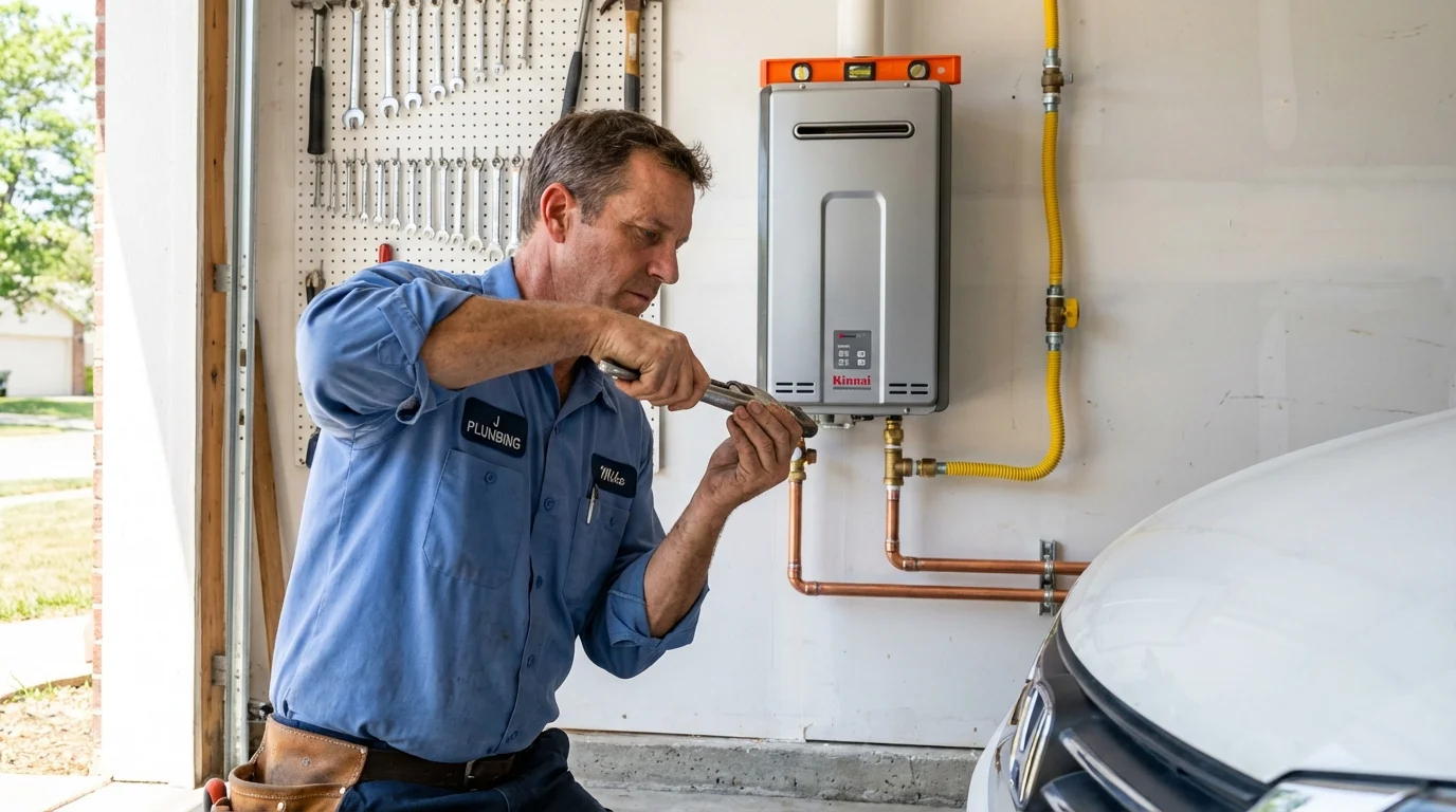 Tankless water heater installation by a Johns Plumbing LLC plumber in McKinleyville